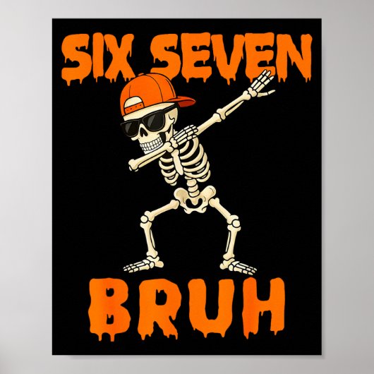 67 Halloween Funny Six Seven Meme Brainrot Pumpkin Poster (Vorne)