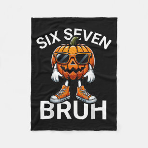 67 Halloween Funny Six Sieben Meme Brainrot Pumpki Fleecedecke