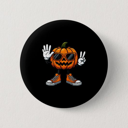67 Halloween-Kürbis lustiger Brainrot-Meme Kinder Button (Vorderseite)
