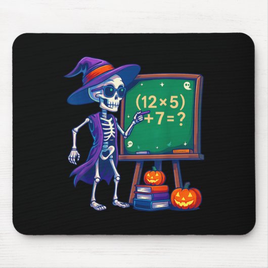 67 Halloween-Lehrer Skeleton Six Sieben Meme Math Mousepad (Vorne)