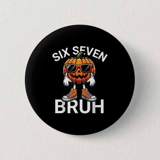 67 Halloween Lustiger Sechs Sieben Meme Brainrot K Button (Vorderseite)