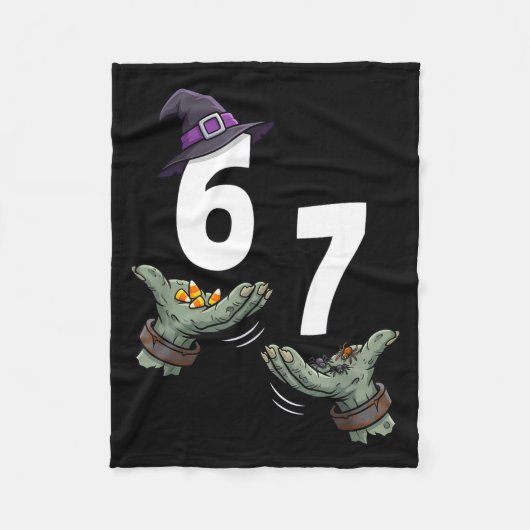 67 Halloween Mädchen Hexe sechs sieben 6 7 Meme Tr Fleecedecke (Vorderseite)