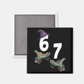 67 Halloween Mädchen Hexe sechs sieben 6 7 Meme Tr Magnet (Vorderseite/Rückseite)
