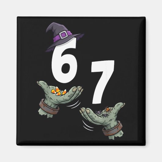 67 Halloween Mädchen Hexe sechs sieben 6 7 Meme Tr Magnet (Vorne)