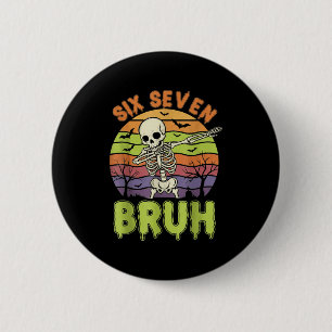 67 Halloween-Meme 6 7 Skelett Sechs Sieben Zahlen Button