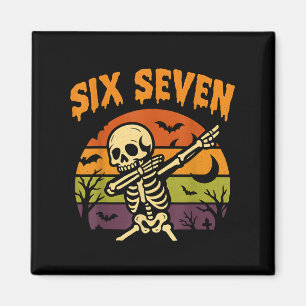 67 Halloween Meme 6 7 Skelett Sechs Sieben Zahlen Magnet