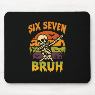 67 Halloween Meme 6 7 Skelett Sechs Sieben Zahlen Mousepad