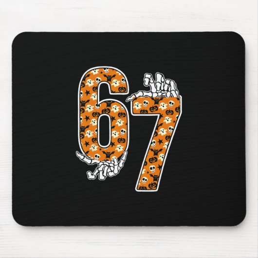 67 Halloween Meme 6 7 Zahlen Sechs Sieben Lustig K Mousepad (Vorne)