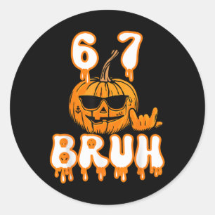 67 Halloween-Meme-Brainrot-Kostüm Kinder 6-7 Sechs Runder Aufkleber