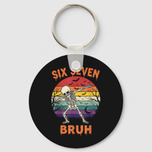 67 Halloween-Meme Sechs Sieben Skelett Zahlen Lust Schlüsselanhänger