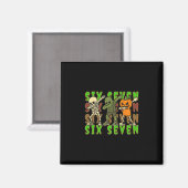 67 Halloween Meme Six Seven Dabbing Skeleton Zombi Magnet (Vorderseite/Rückseite)