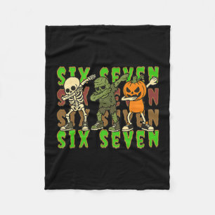 67 Halloween Meme Six Seven Dabbing Skelett Zombie Fleecedecke