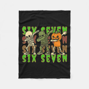 67 Halloween Meme Six Seven Dabbing Skelett Zombie Fleecedecke