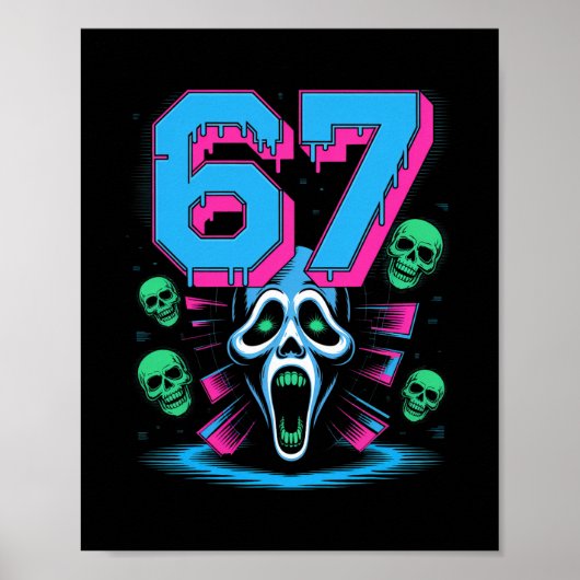 67 Halloween Scp Horror Face Scary Costume Shirt H Poster (Vorne)