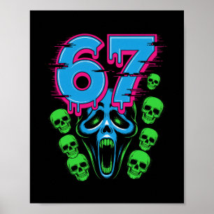 67 Halloween Scp Horror Gesicht Gruseliges Kostüm  Poster
