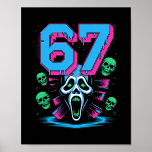 67 Halloween Scp Horror Gesicht Gruseliges Kostüm- Poster