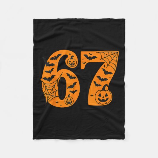 67 Halloween Six Seven Brainrot Meme Jungen Kinder Fleecedecke (Vorderseite)