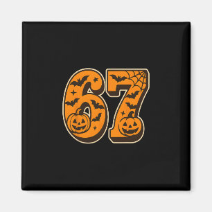 67 Halloween Six Seven Brainrot Meme Jungen Kinder Magnet