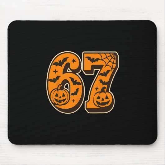 67 Halloween Six Seven Brainrot Meme Jungen Kinder Mousepad (Vorne)