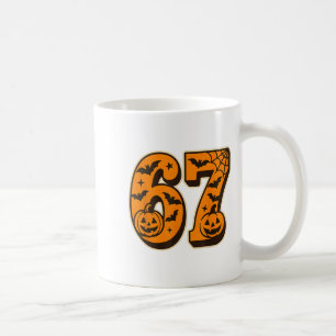 67 Halloween Six Sieben Brainrot Meme Jungs Kinder Kaffeetasse