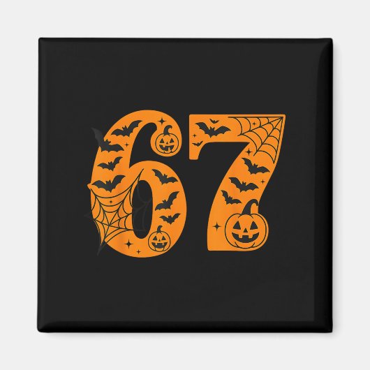 67 Halloween Six Sieben Brainrot Meme Jungs Kinder Magnet (Vorne)