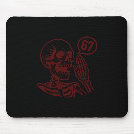 67 Halloween Skeleton Six Seven Meme Brainrot Funn Mousepad (Vorne)