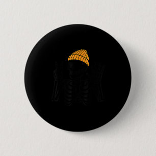 67 Halloween-Skelett-Friedenszeichen Lustiges Meme Button