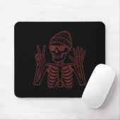 67 Halloween Skelett Friedenszeichen Lustiges Meme Mousepad (Mit Mouse)