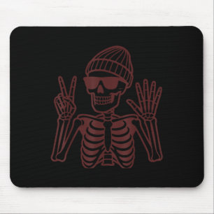 67 Halloween-Skelett-Friedenszeichen Lustiges Meme Mousepad