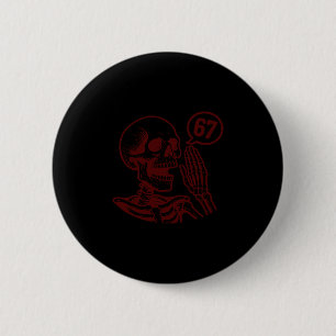 67 Halloween-Skelett Sechs Sieben Meme Brainrot Lu Button