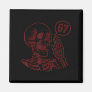 67 Halloween-Skelett Sechs Sieben Meme Gehirnverro Magnet