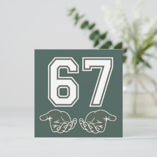 67 Hand Funny Six Seven Meme Generation Alpha Feiertagskarte