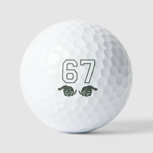 67 Hand Funny Six Seven Meme Generation Alpha Golfball (Vorderseite)