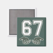 67 Hand Funny Six Seven Meme Generation Alpha Magnet (Vorderseite/Rückseite)