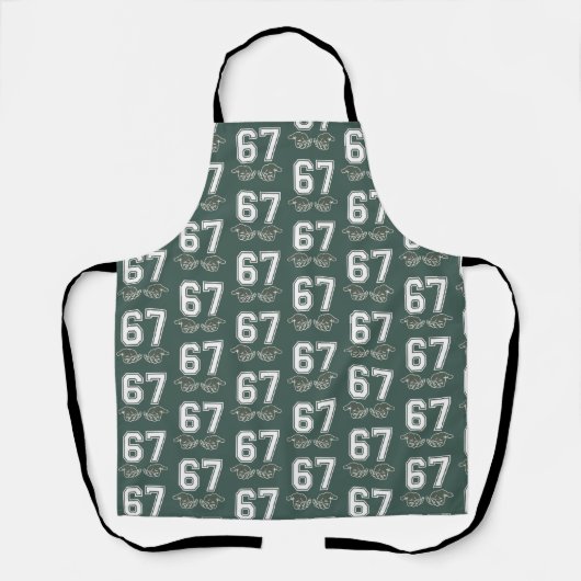 67 Hand Funny Six Seven Meme Generation Alpha Schürze (Vorderseite)