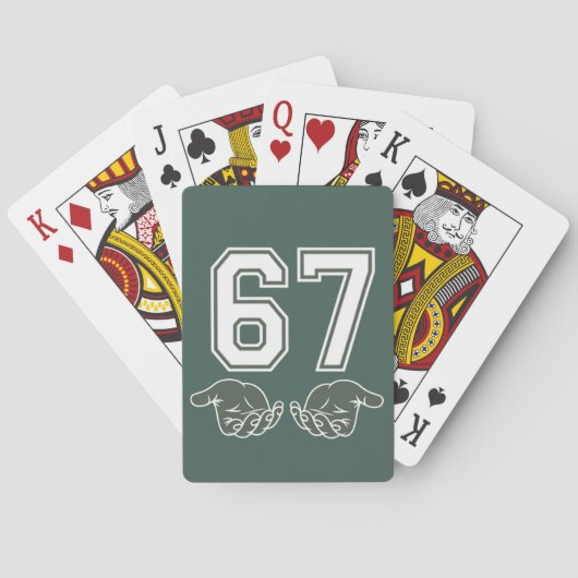 67 Hand Funny Six Seven Meme Generation Alpha Spielkarten (Rückseite)
