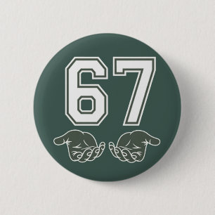 67 Hand Lustig Six Seven Meme Generation Alpha Button