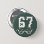 67 Hand Lustig Six Seven Meme Generation Alpha  Button (Vorne & Hinten)