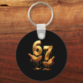 67 Hands Six Seven 6 7 Gold Drip Teens Boys Kids D Schlüsselanhänger (Vorderseite)