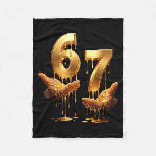 67 Hands Six Seven 6 7 Gold Drip Teens Jungen Kind Fleecedecke