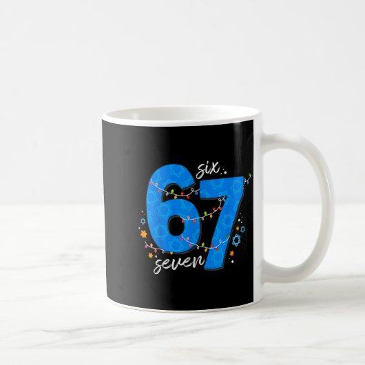 67 Hanukkah Jewish Holiday Menorah Six Seven Meme Kaffeetasse (Rechts)