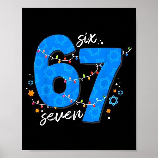 67 Hanukkah Jewish Holiday Menorah Six Seven Meme Poster (Vorne)