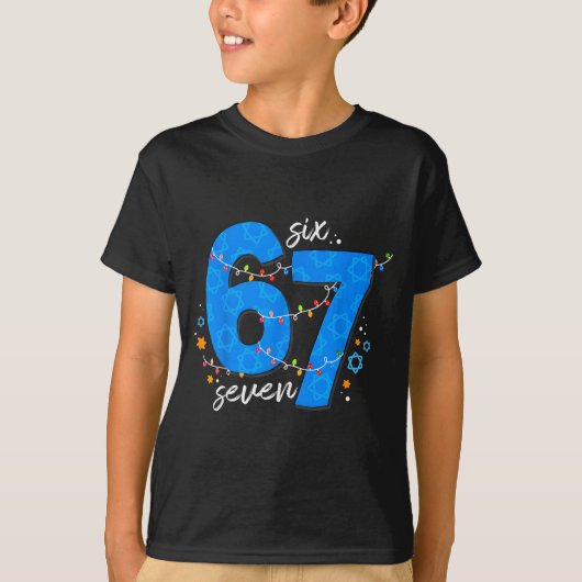 67 Hanukkah Jewish Holiday Menorah Six Seven Meme T-Shirt (Vorderseite)