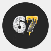 67 Happy New Year Countdown 2026 Funny Six Seven 6 Runder Aufkleber (Vorderseite)