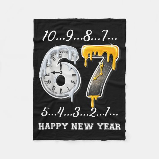 67 Happy New Year Six Seven Funny Countdown 2026 B Fleecedecke (Vorderseite)
