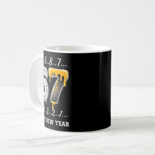 67 Happy New Year Six Seven Funny Countdown 2026 B Kaffeetasse (Vorderseite Links)