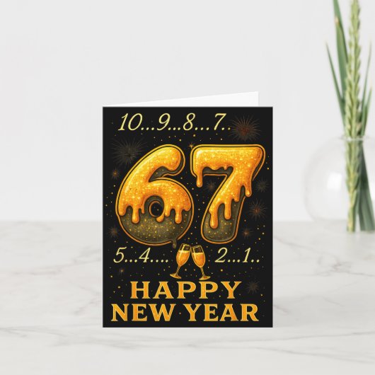 67 Happy New Year Six Seven Funny Countdown 2026 B Karte (Vorderseite)