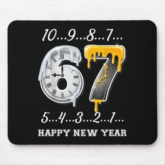 67 Happy New Year Six Seven Funny Countdown 2026 B Mousepad (Vorne)