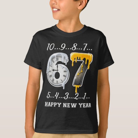 67 Happy New Year Six Seven Funny Countdown 2026 B T-Shirt (Vorderseite)