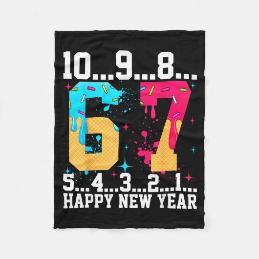 67 Happy New Year Six Seven Funny Countdown 2026 Fleecedecke (Vorderseite)